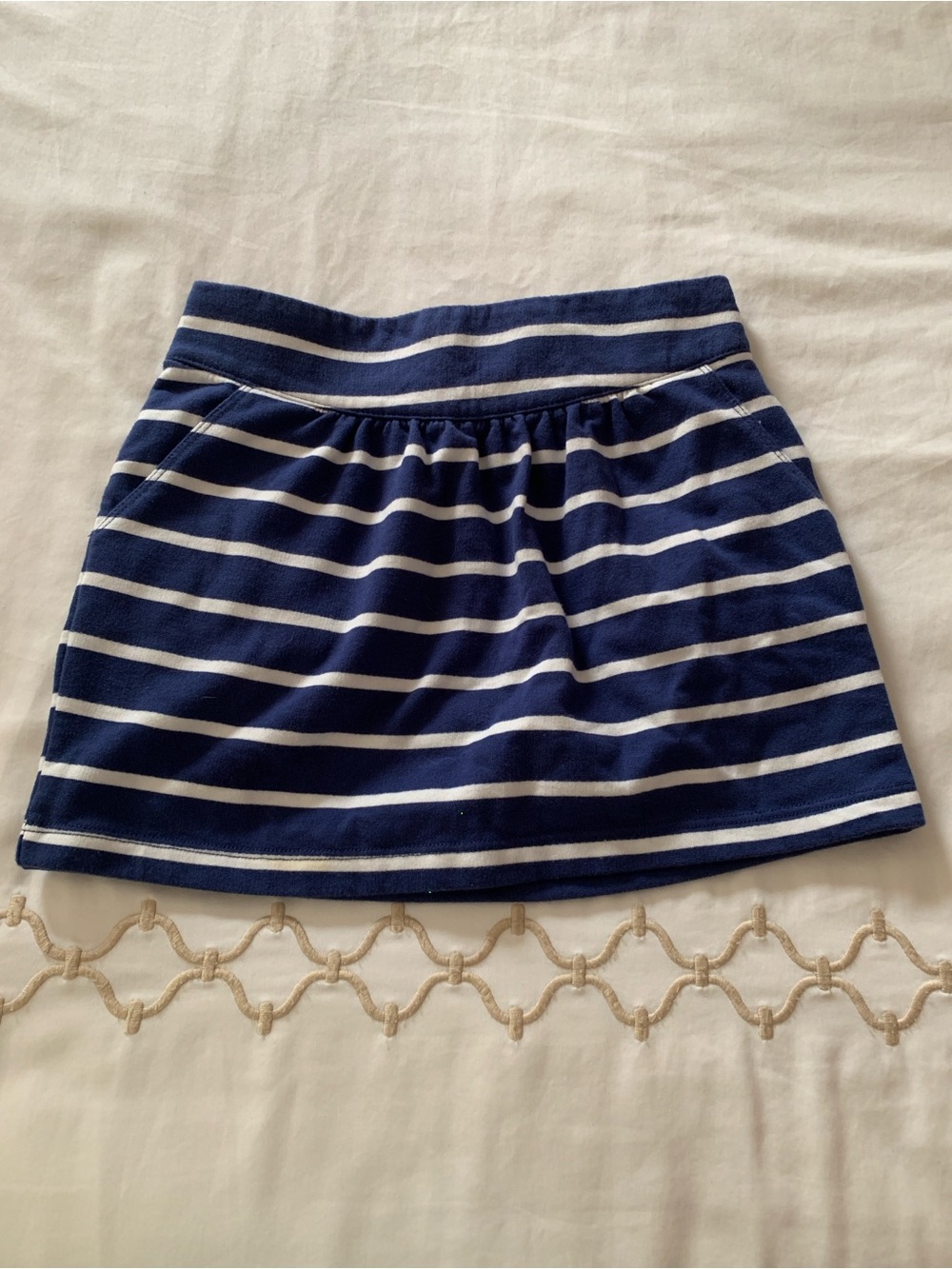 Crazy 8 Navy and White Striped Knit Mini Skirt